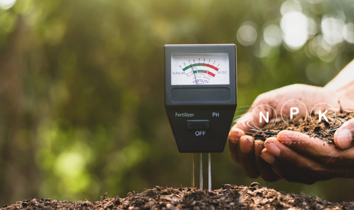 soil meter is used on loam for planting measure soil acidity